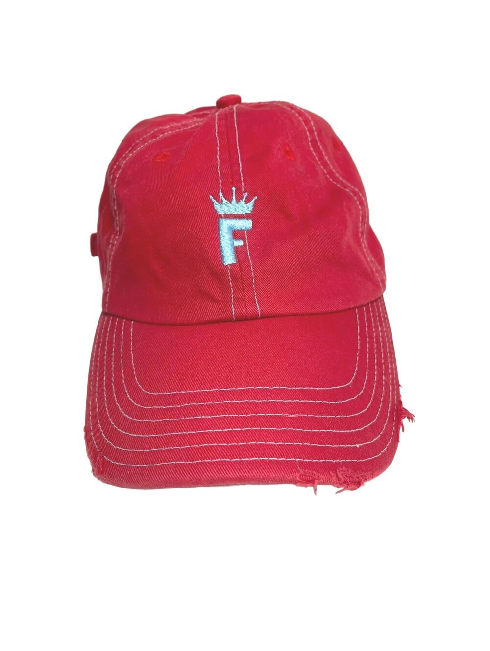 Y2K Fossil Red Distressed Baseball Cap Dad Hat Adjustable